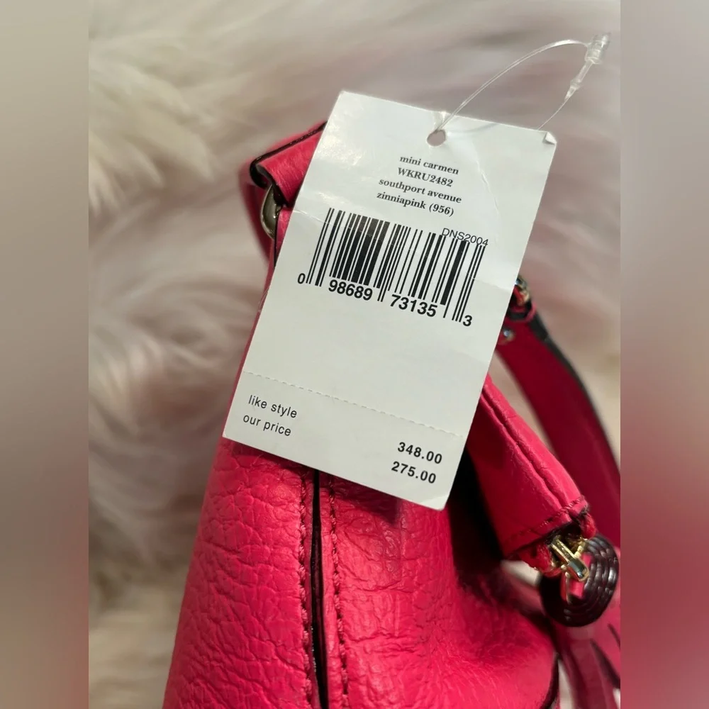 KATE SPADE Leather Southport Avenue Zinnia Hot Pink Pebbled Leather NWT
